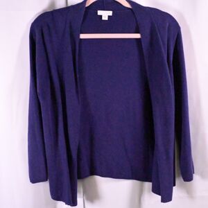 J Jill Womens XS Purple Open Front 3/4 Sleeve Cropped Cardigan Sweater